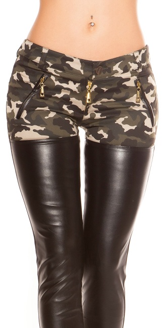Trendy skinny pants with zips Army